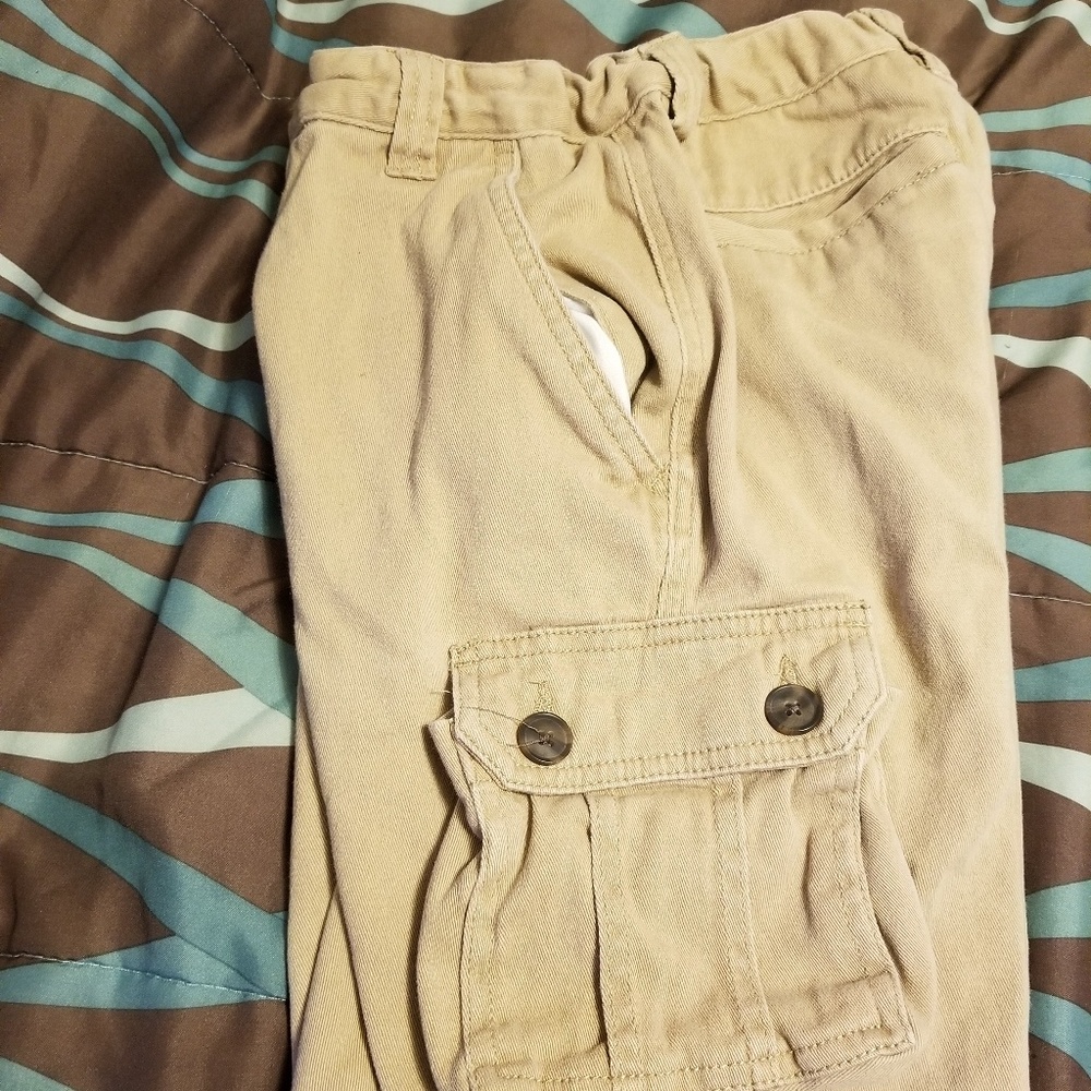 Boys khaki cargo shorts